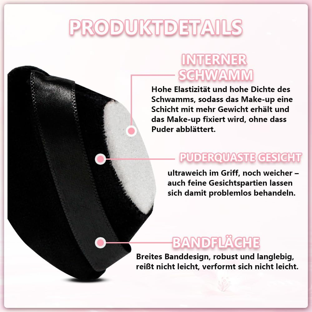 Triangle Makeup Powder Puff (2 Black + 2 Pink) image number 5