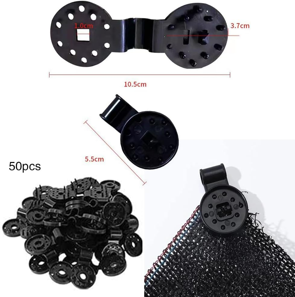 50 Pack Shade Cloth Heavy Duty Lock Grip Greenhouse Shade Cloth Fixing Clip for Shade Nets Patio Mesh Tarpaulins Garden Shades Bird Netting Shade Fabric Accessories - Black-100 Pack image number 6
