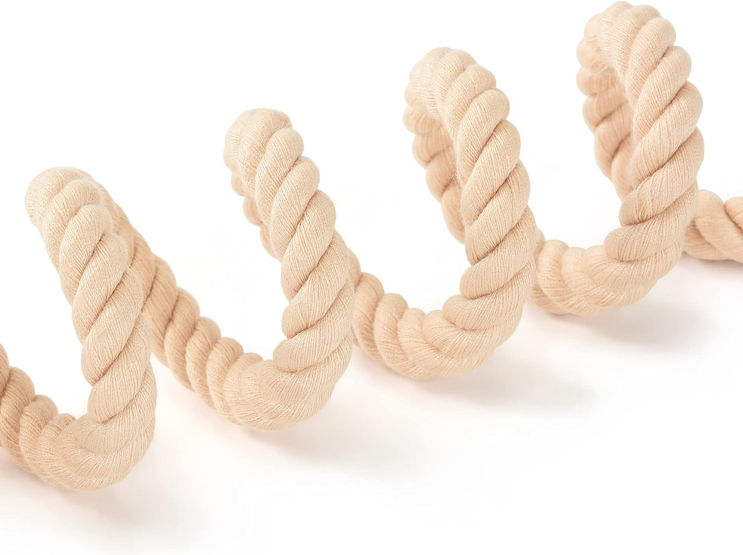 Mile High Life Braided Cotton Rope Leash with Leather Tailor Handle and Heavy Duty Metal Sturdy Clasp (Light Brown, 5 FT) image number 4