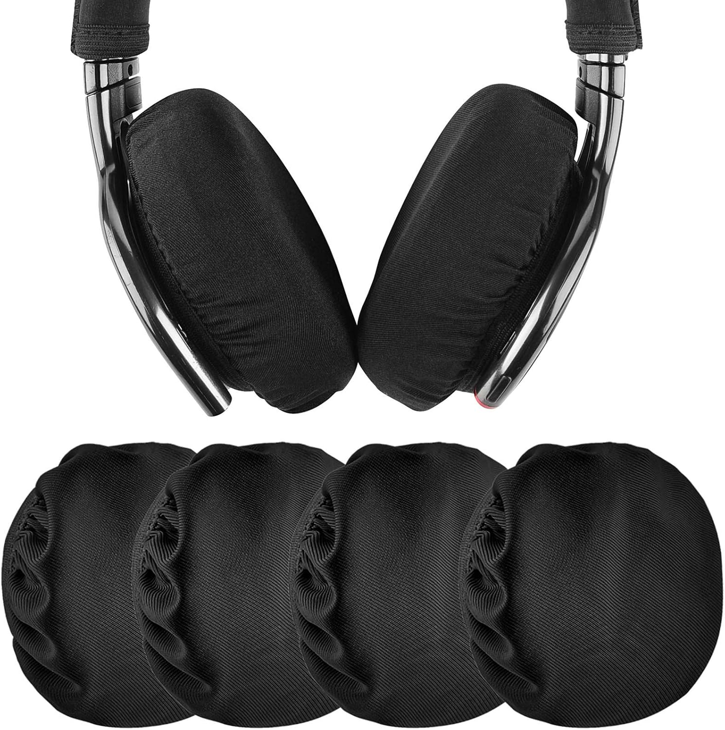 Geekria 2 Pairs Flex Fabric Headphones Ear Covers - Product Safety Certified - Washable & Stretchable Earcup Protectors for Over-Ear Headsets, Sweat Pads for Gym, Gaming (Size M/Cosmos)