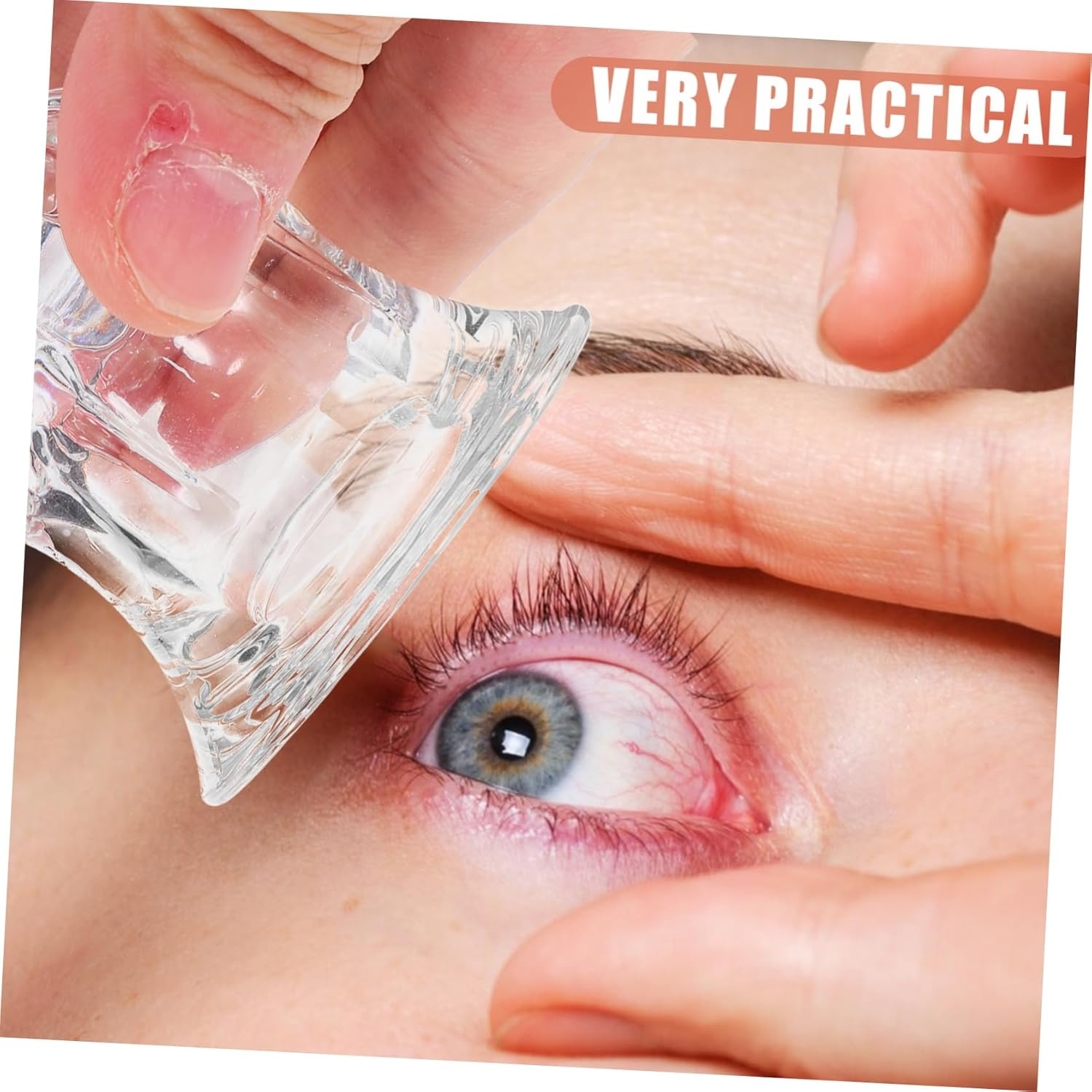 OKUMEYR 2-Pack Portable Glass Eyewash Cups for Eye Rinsing Eyebath Cups for Travel and Home Use image number 2