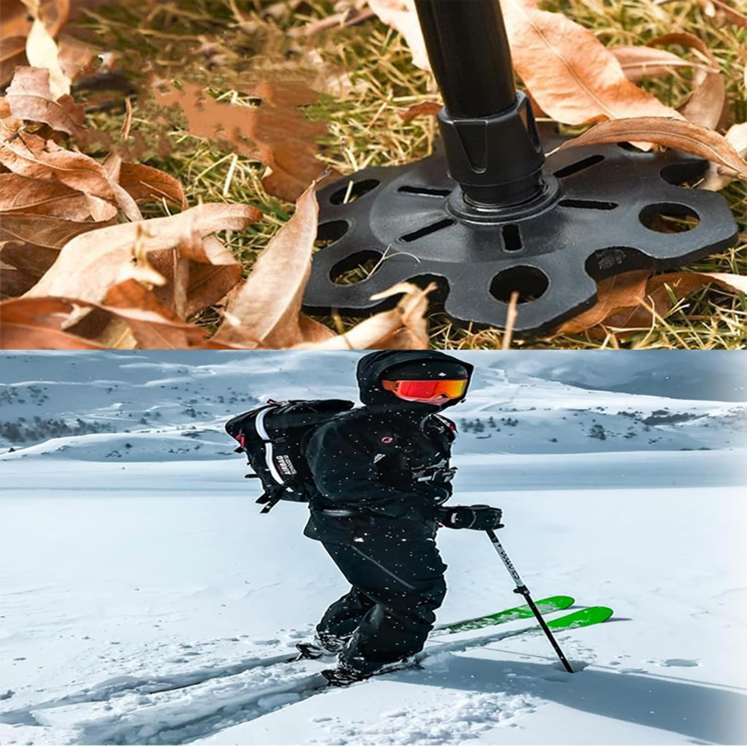 8 Pcs Snow Baskets for Trekking Poles, Ski Pole Baskets Replacement, Walking Stick Tips Accessories, Trekking Pole Basket, Rubber Feet for Hiking Trekking Walking Outdoor Winter Activities image number 5