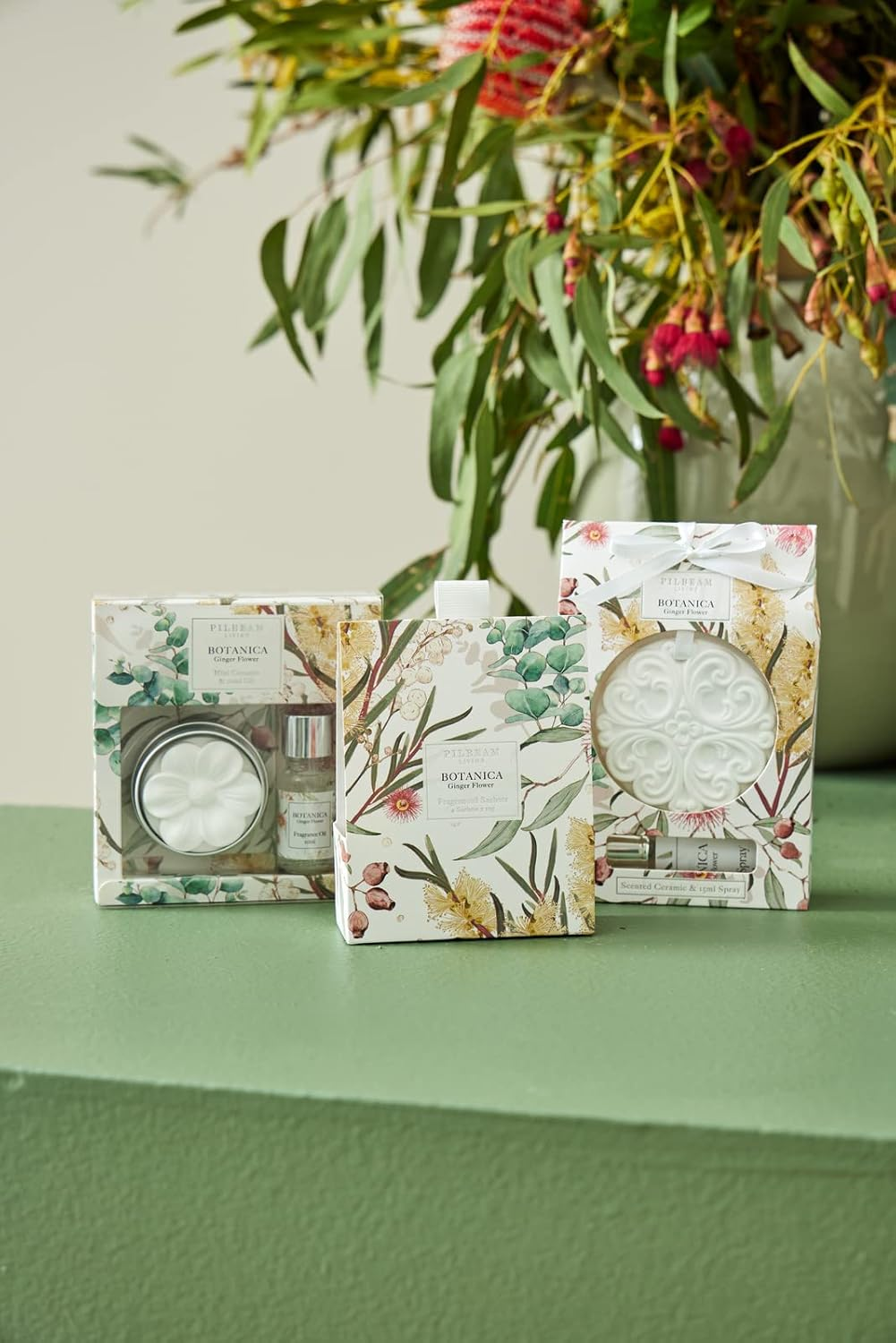 2Pc Pilbeam Living Botanica Scented Disc & 10Ml Spray Gift Set Ginger Flower image number 2