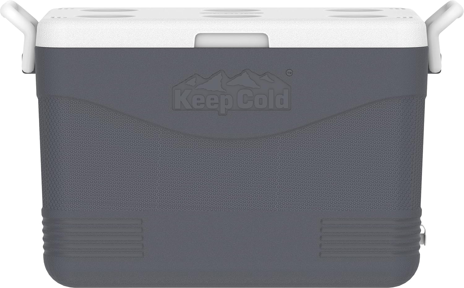 Duramax Picnic Icebox 46L, High Performance Cool Box with PU Insulation, Portable Cooler, 4 Days of Ice Retention, Side Handles with Secure Lid Locking & Cup Holders, Durable Cooler Box, Cool Grey image number 5