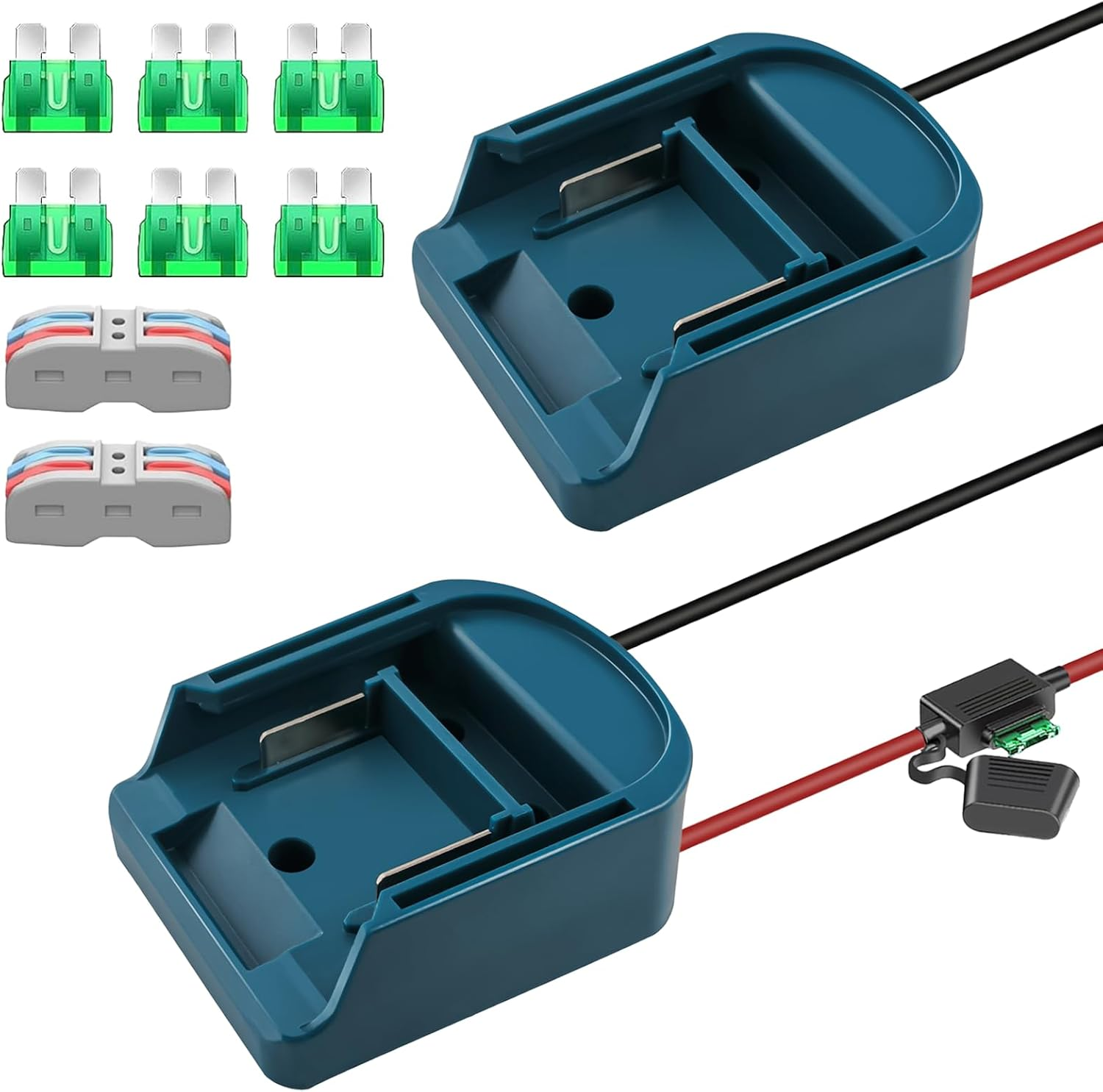 2 Pack Power Wheel for Makita 18V Battery Adapter, Power Wheels Battery Converter Kit with Fuses & 14AWG Wire & Control Switch Use for DIY Ride on Cars, Modified RC Toys, Rc Truck, Robotics image number 1