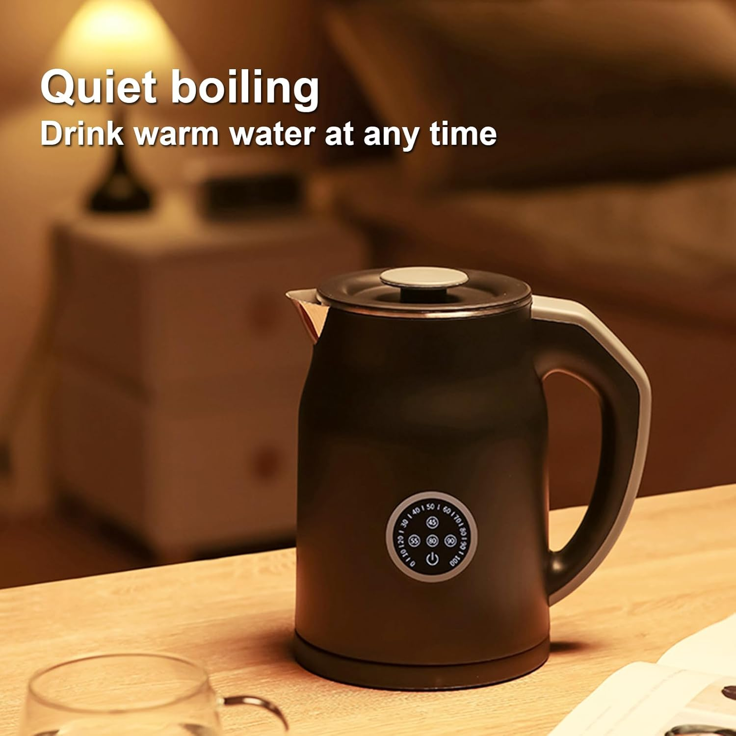 Electric Kettle, Electric Tea Kettle for Boiling Water, 1.2L 1000W Double Wall Stainless Steel Water Boiler Heater, 4 Temperature Control Teapot, Auto Shut-Off, Boil-Dry Proof Coffee Tea Pot image number 5