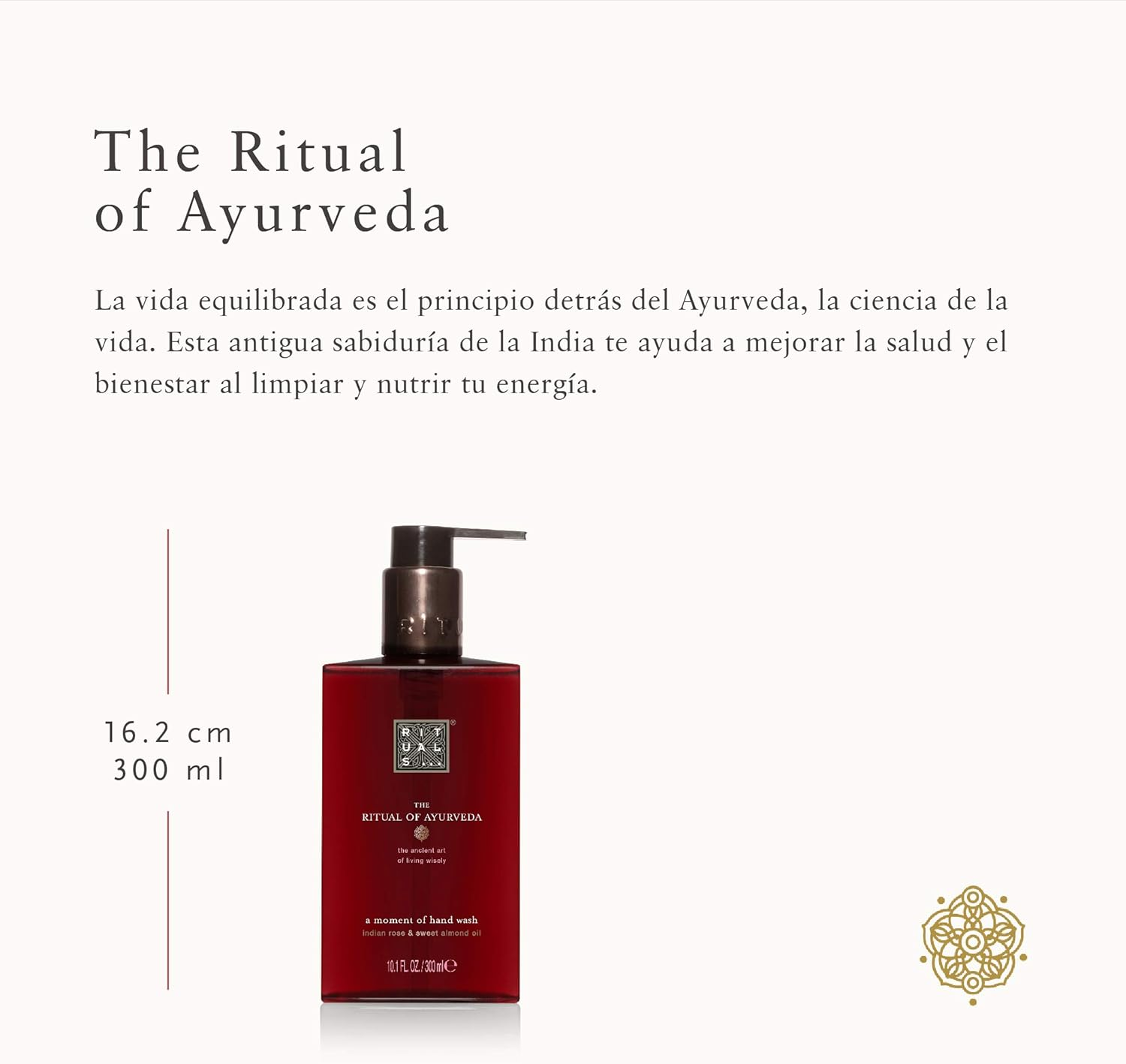 RITUALS the Ritual of Ayurveda Hand Soap 300Ml - with Indian Rose & Sweet Almond Oil - Soothing & Nourishing Properties image number 1