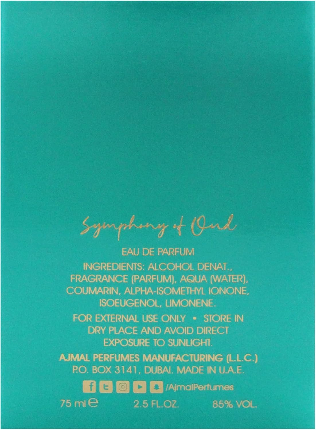 Symphony of Oud by Ajmal for Unisex - 2.5 Oz EDP Spray image number 3