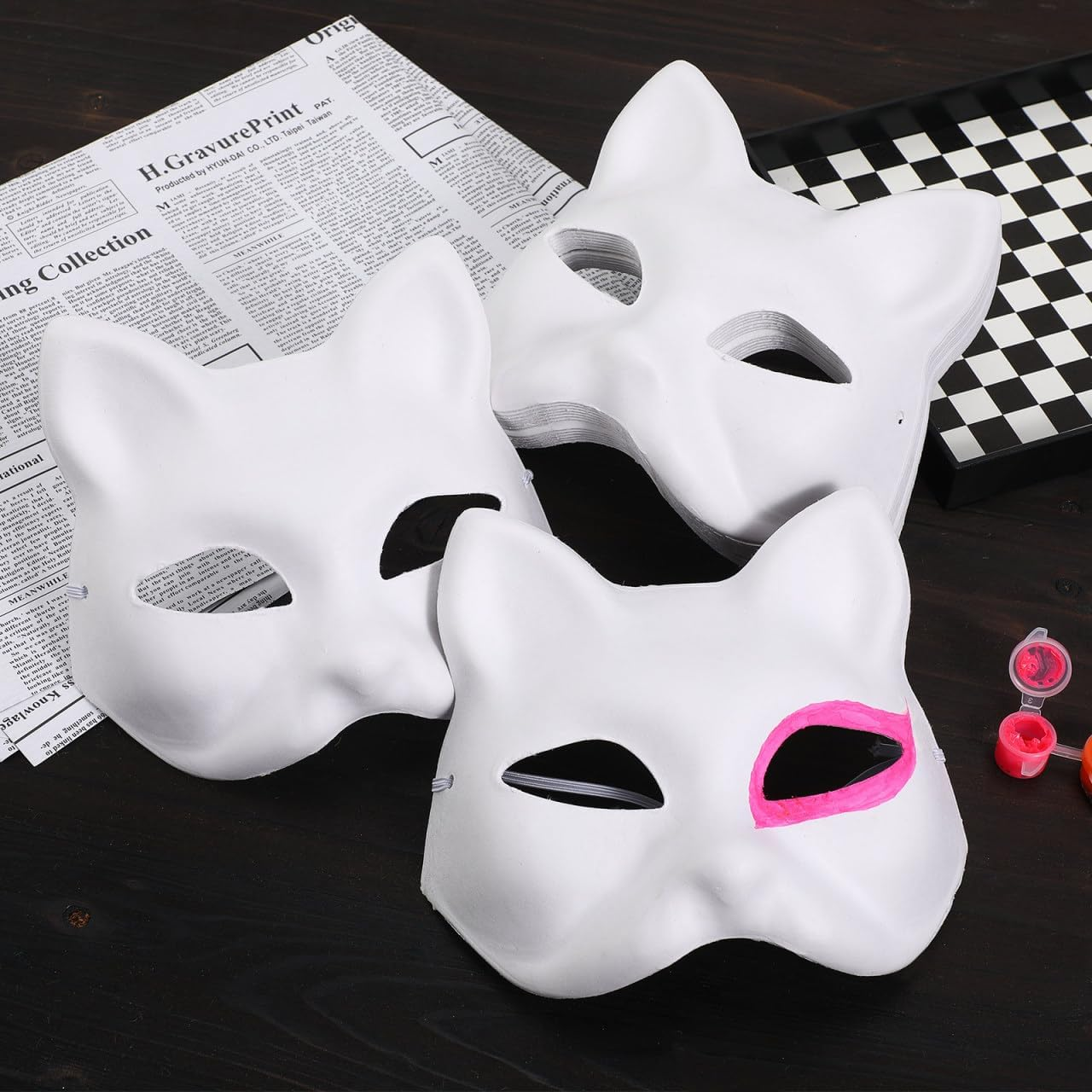 Blank Mask Diy Craft Kits - 15 Pack White Paintable Masks for Mardi Gras Halloween Cosplay Classroom Art Projects image number 3