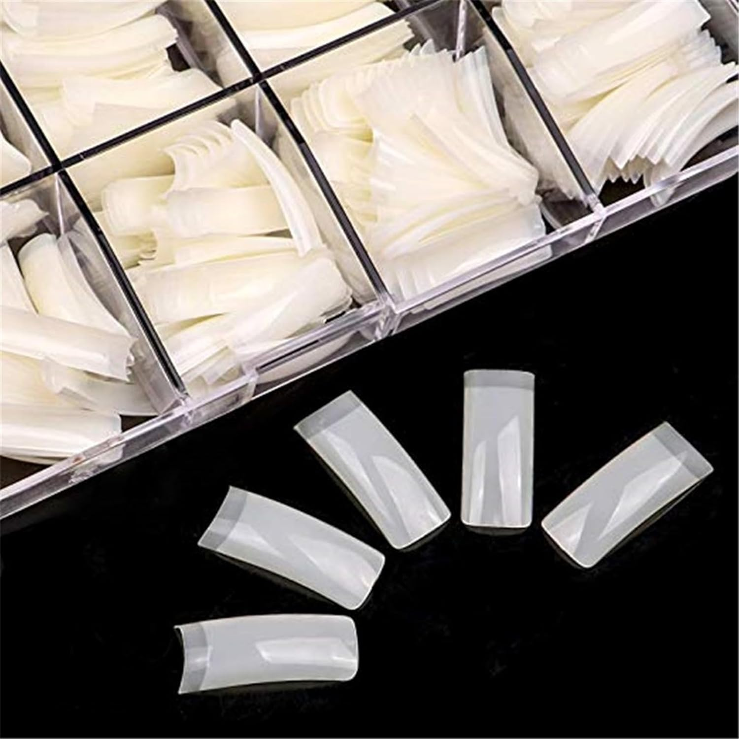 BGENHPON 500PCS Natural False Nails Tips Lady French Style Acrylic Artificial Tip Manicure - Professional Nail Extensions and Acrylic Nail Tips with 10 Sizes Box for Nail Art Salons and Home DIY image number 4