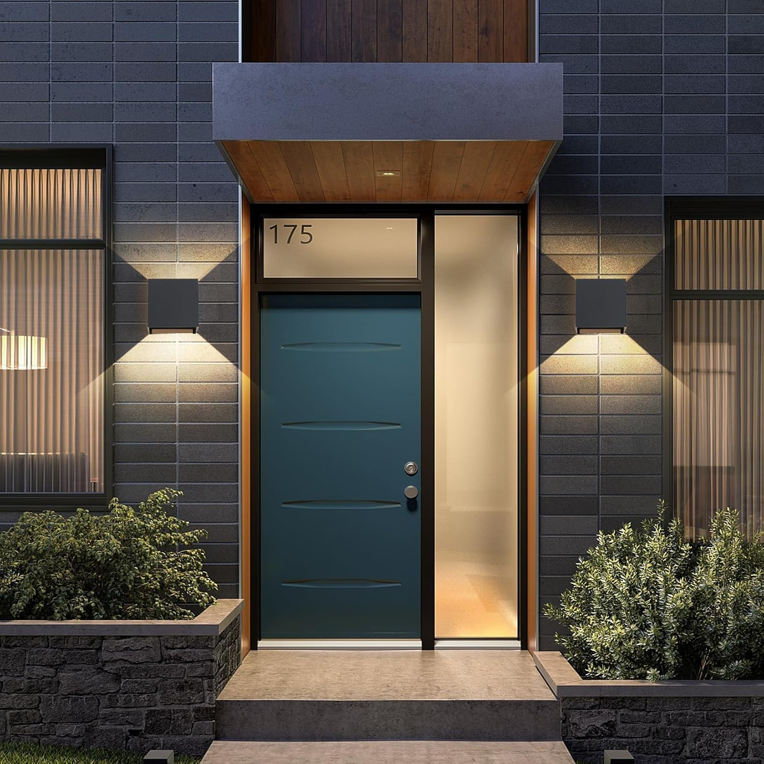 Wisdom Line 4-Piece Wall Light, LED G9 4000K 12W, IP65 Waterproof, Adjustable Angle 0-120&deg;, Anthracite for Indoor/Outdoor Garden Living Room Bedroom image number 2