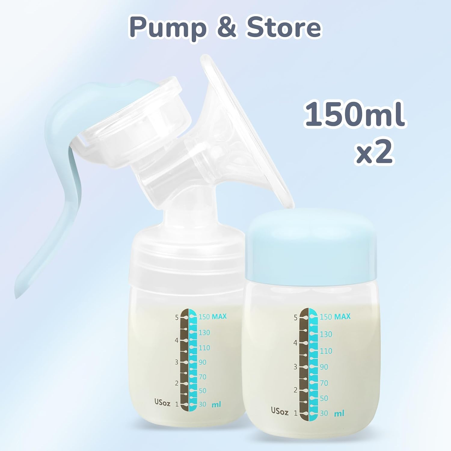 ADVWIN Electric Breast Pump, Portable Breastfeeding Pump with 21Mmx2 & 24Mmx2 Flanges, 2 Modes & 8 Levels Strength, Ultra-Quiet and Pain Free Strong Suction
