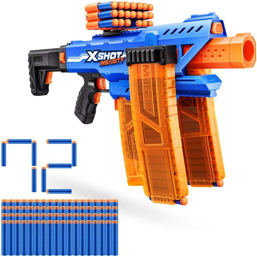Zuru XSHOT Insanity Motorised Clip Blaster & 72 Darts image number 1