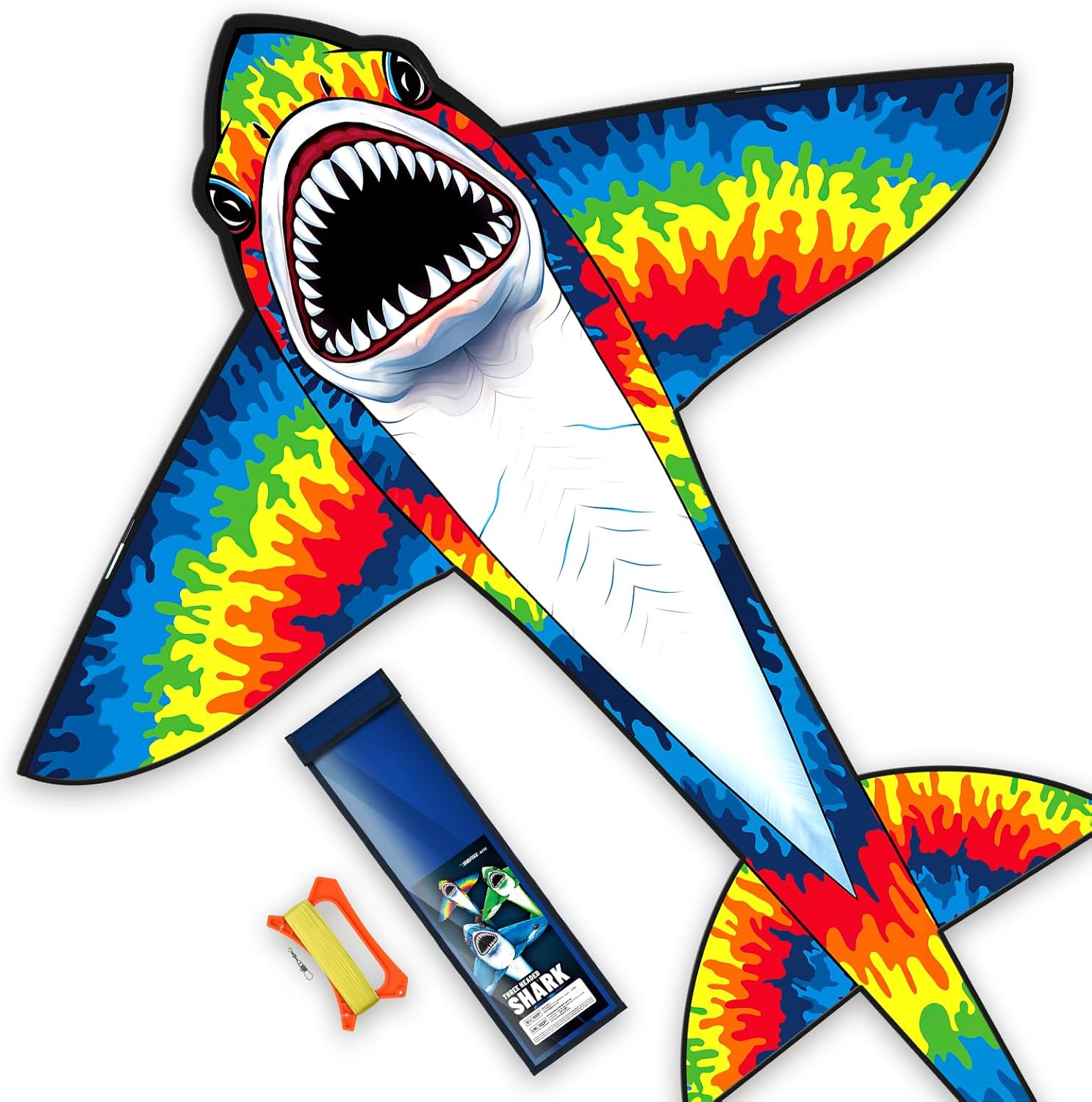 Sgftre Three Headed Shark Kite for Kids and Adults,Kites for Kids Ages 8-12 Easy to Fly,Single Line Beach and Park Kite for Family Outdoor Games