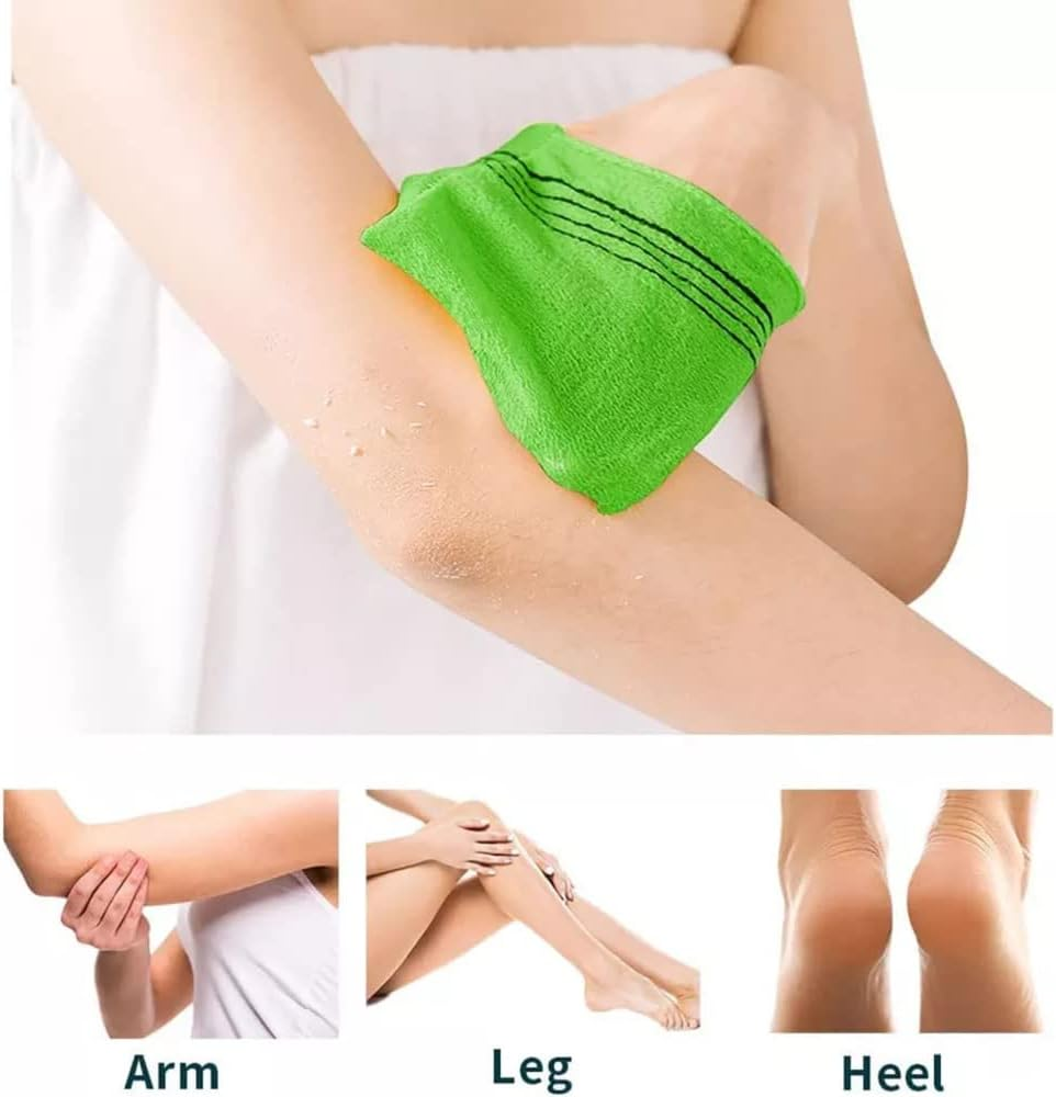 Korean Towels | Exfoliating Bath Glove | Bath Scrub | Dead Skin Remover Glove | 100% Viscose | Bath Glove | De-Tan Scrub | Bath Scrub | Bath Mitt | Hammam Gloves | Bath Scrubber (Large) Pack of 2 image number 3
