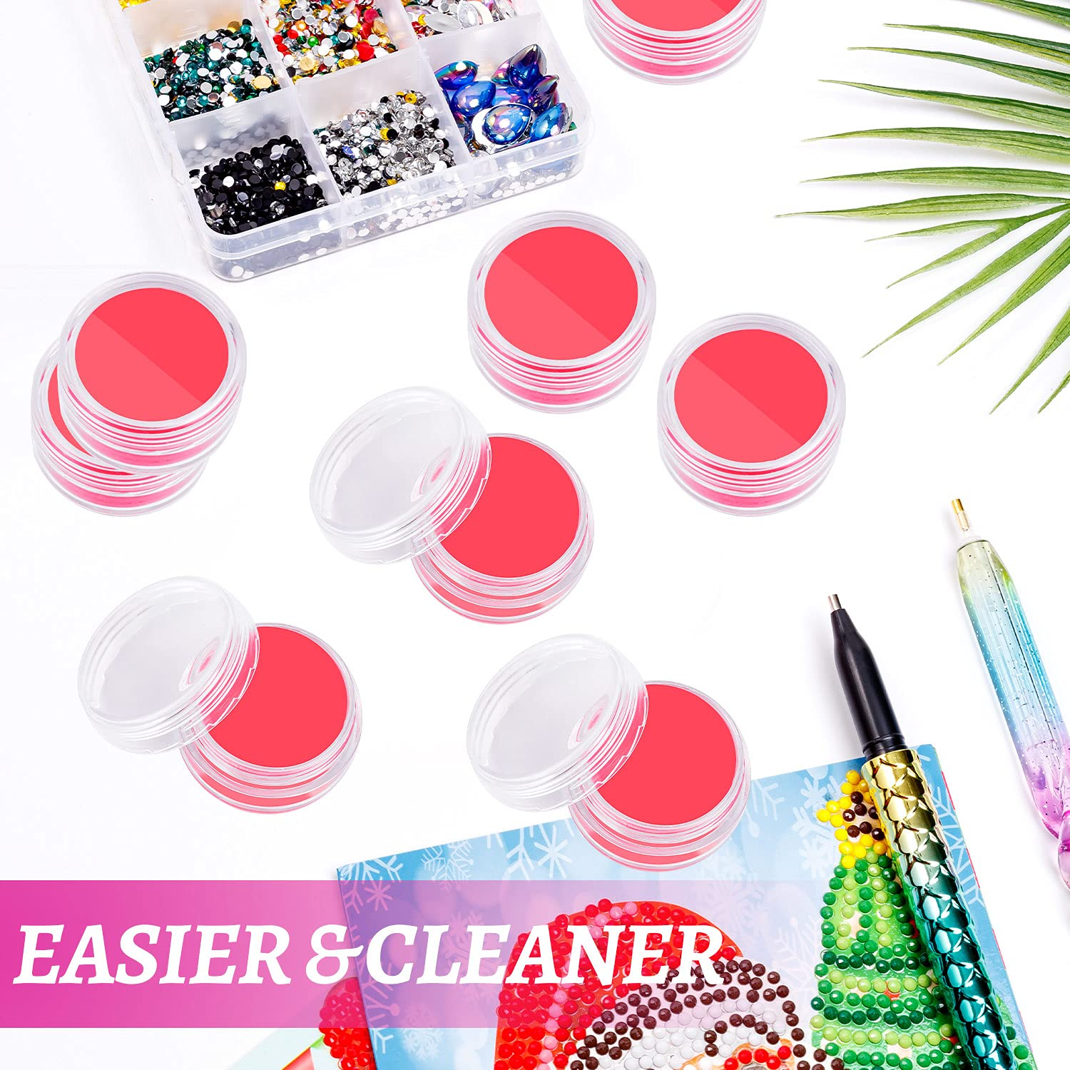 20 Pcs Diamond Art Wax Refills - DIY Diamond Paint Wax Holder Case with Clay Storage Box for 3D Painting Embroidery Accessories image number 3