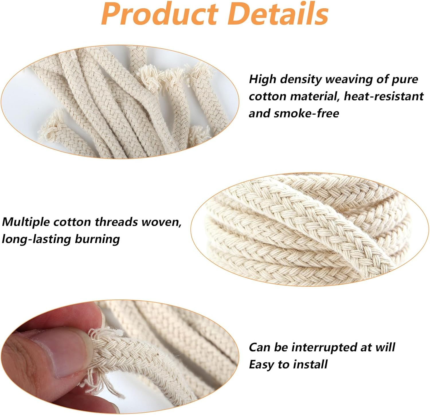 12 Rolls Wick Candle Wicks for Candles, 6 Mm X 1 Metre Replacement Wick for Oil Lamps, Cotton Oil Lamp Wick, Can Be Cut to Size Replacement Wick for Garden Torch, Lamp Wick, Oil Lamp, with Tweezers image number 3