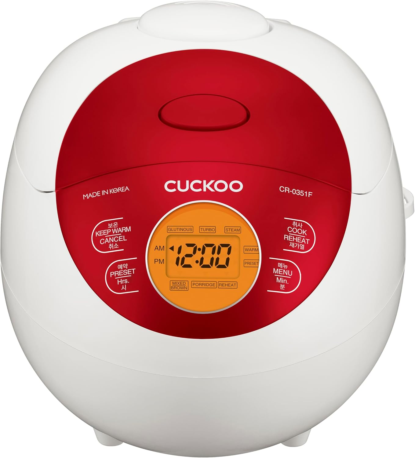 CUCKOO 3-Cup Electric Heating Smart Rice Cooker, Non-Stick Inner Pot, Reheat, Keep Warm, Turbo Cooking (CR-0351F) Red image number 5