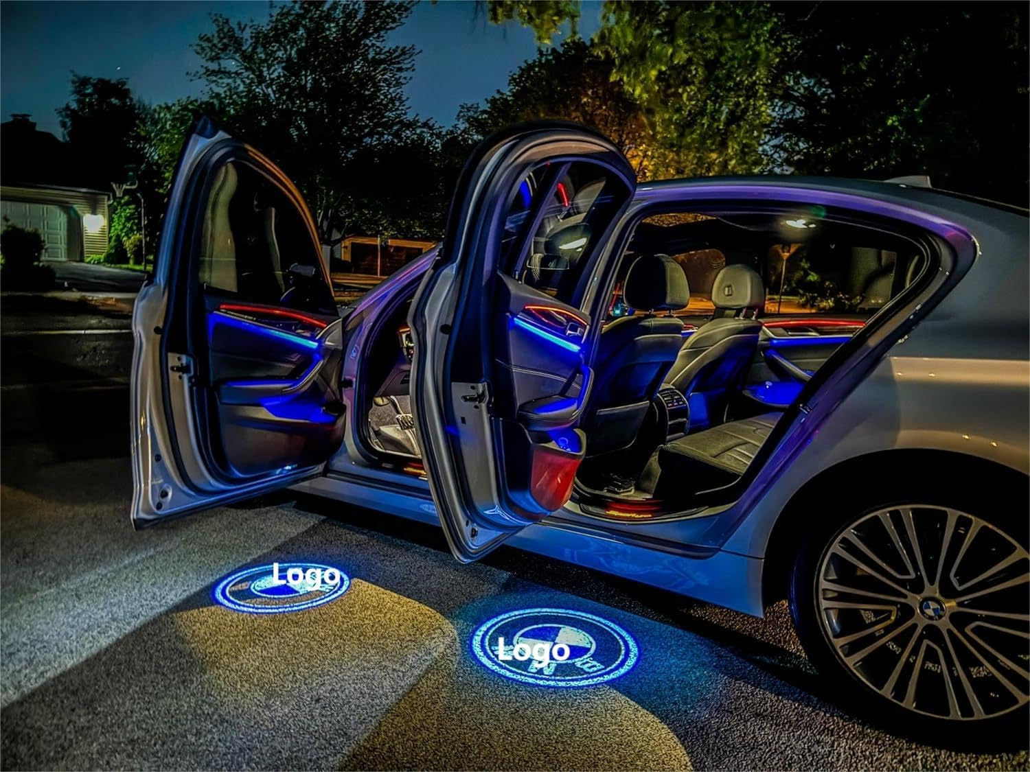 Car Door Logo Projector LED Welcome Lights Compatible with BMW 1/3/4/5/6/7/X1/X2/X3/X4/X5/X6/X7/M/Z/GT Accessories - No Fade 4K-HD (2 Pack) image number 2