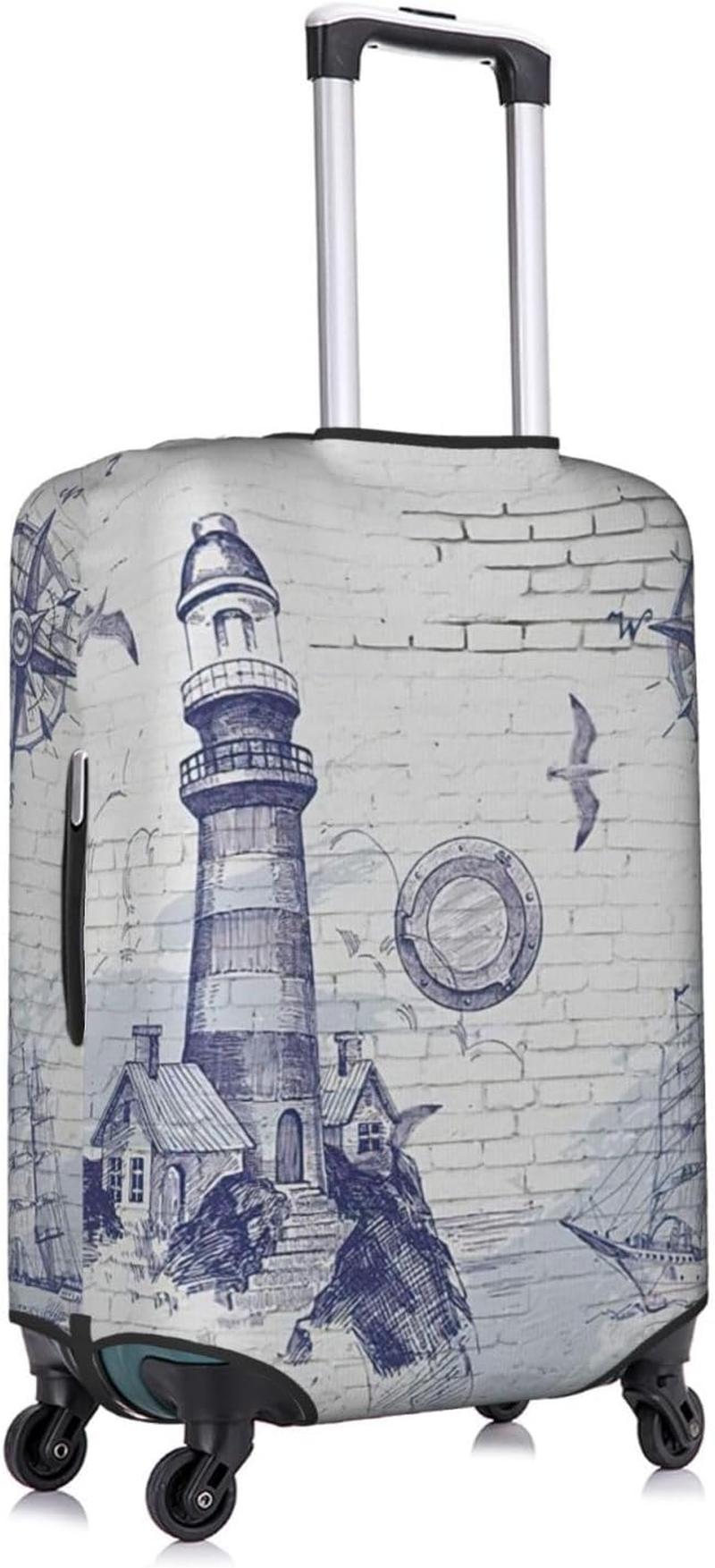 Odddot Sail Boat Nautical Compass Print Travel Luggage Cover,Suitcase Protector Cover, Washable Baggage Covers,For 18-32 Inch Luggage, Sail Boat Nautical Compass, X-Large image number 1