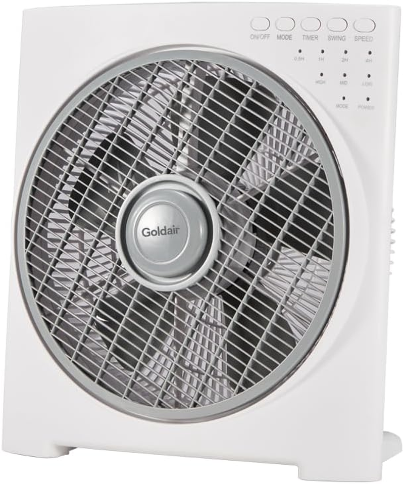 Goldair 30Cm Box Fan with Remote Control, 3 Speed Settings, Slimline Design image number 3