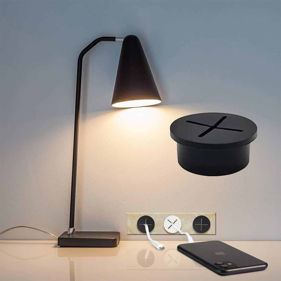 XUTONG 15PCS Desk Grommet,25Mm Desktop Equipment Wiring Management Desk Cord Hole Cover image number 2