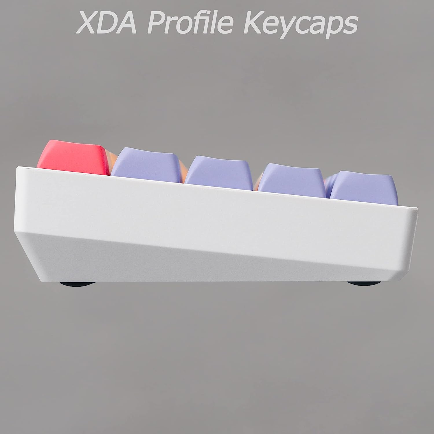 Fogruaden PBT Keycaps 132 Keys Marshmallow Set, XDA Profile, Dye-Sublimation Cute for Cherry Gateron MX Switches Mechanical Keyboard image number 1