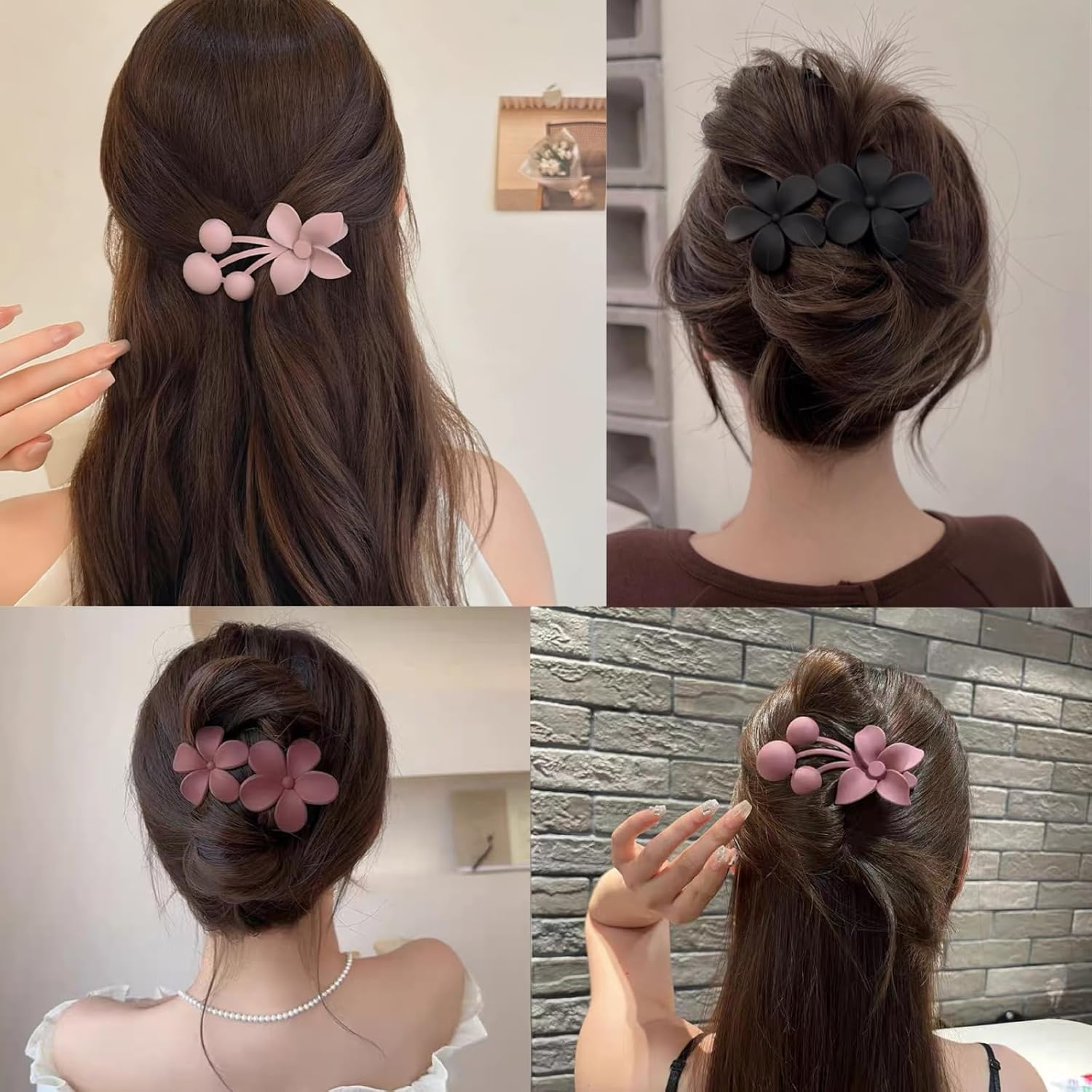 Ypkia Flower Hair Clip Large Hair Clips Women'S Matte Hair Clip Duck Beak Shape Hair Pin Hair Accessories for Women Girls (Pack of 5) image number 1