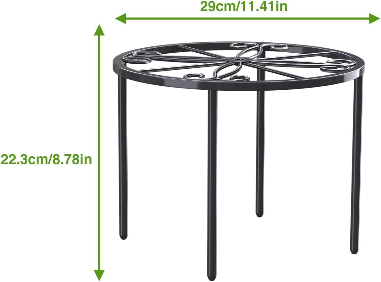 Metal Plant Stand, 11.41IN High Heavy Duty Potted Plant Holder, Small and Large Flower Pot Stand Anti-Rust, round Plant Rack for Room Indoor and Outdoor Courtyard, Gardens