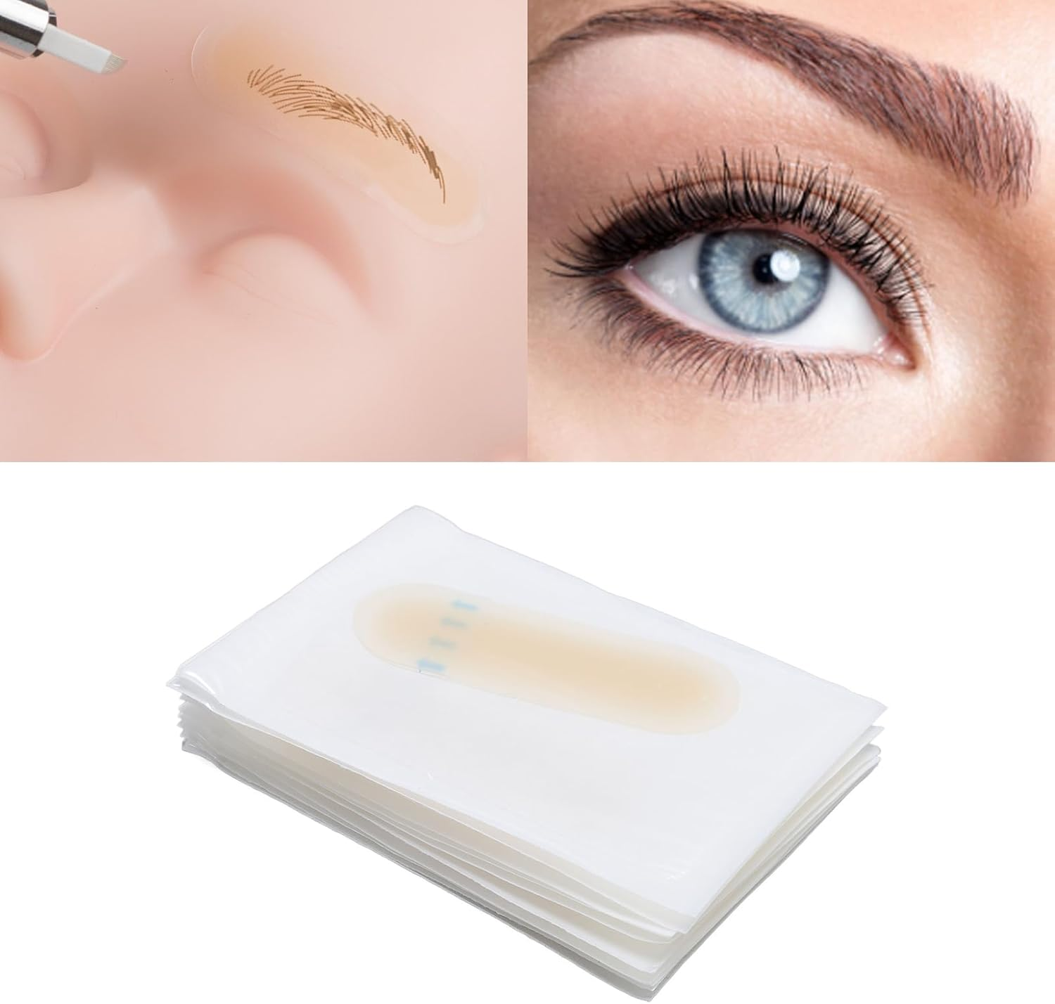 20Pcs Light Skin Colour Transfer Eyebrow Skin Stickers, Practice Make-Up Eyebrow Stencil Stickers for Beauty Salon, Available for Sanitary Facilities And
