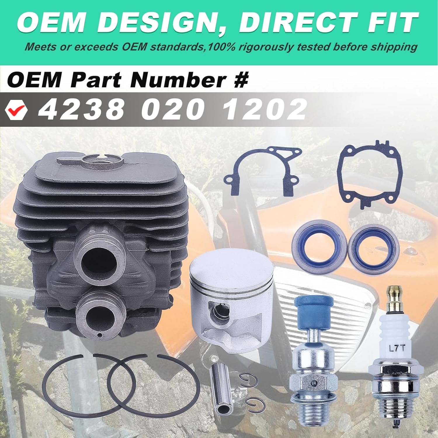 Adefol 50Mm Cylinder Piston Gasket Kit for Stihl TS410 TS420 TS 410 420 Cut-Off Saw 4238 020 1202 Replace Part image number 3