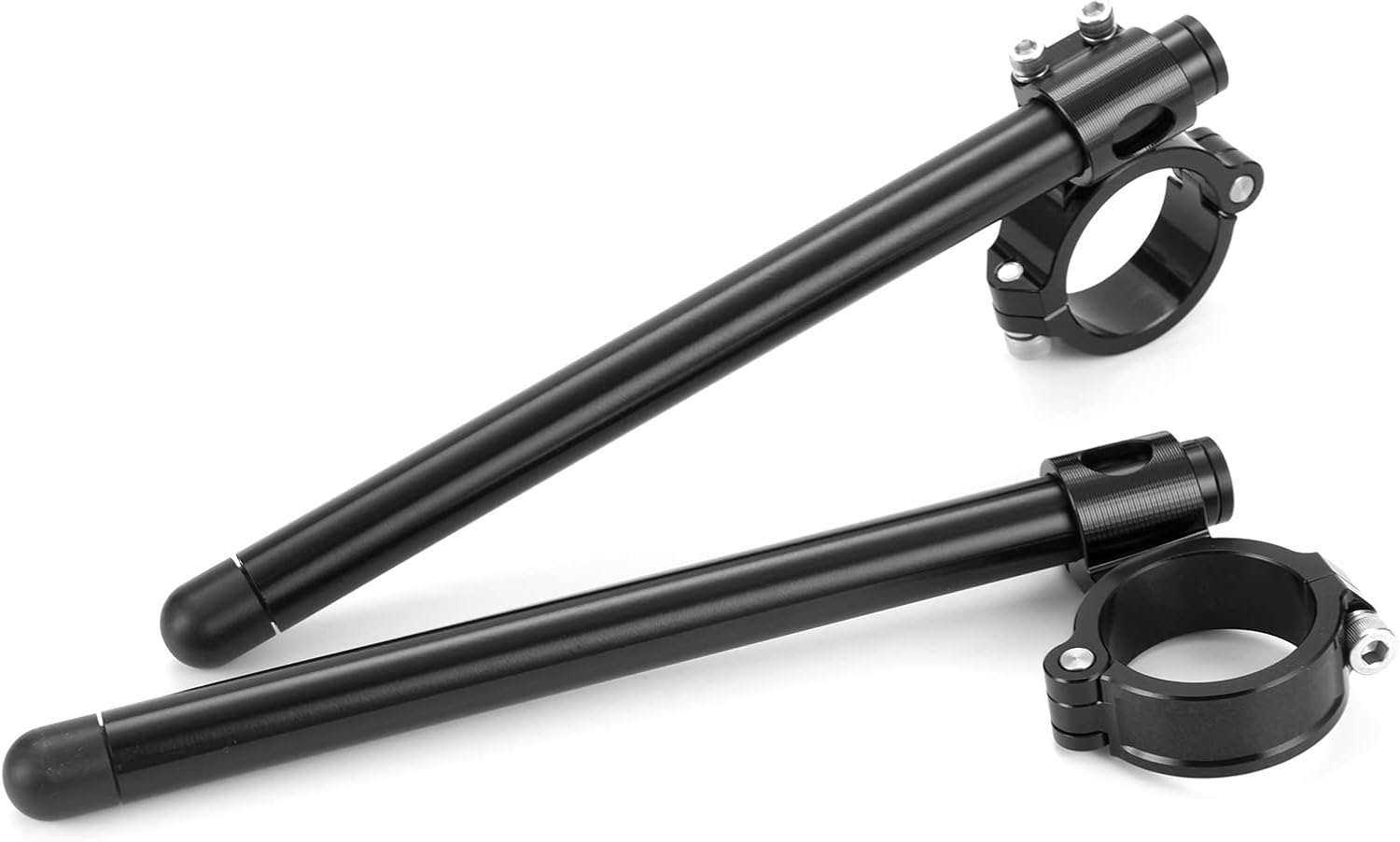 33/35/36/37/41/43/50/51 CNC Motorcycle Handle Bars Aluminum Fork Tube Clip-Ons Cafe Racer Handlebar Replaceable Fit for Kawasaki Honda Suzuki Yamaha Ducati Aprilia 51MM Black