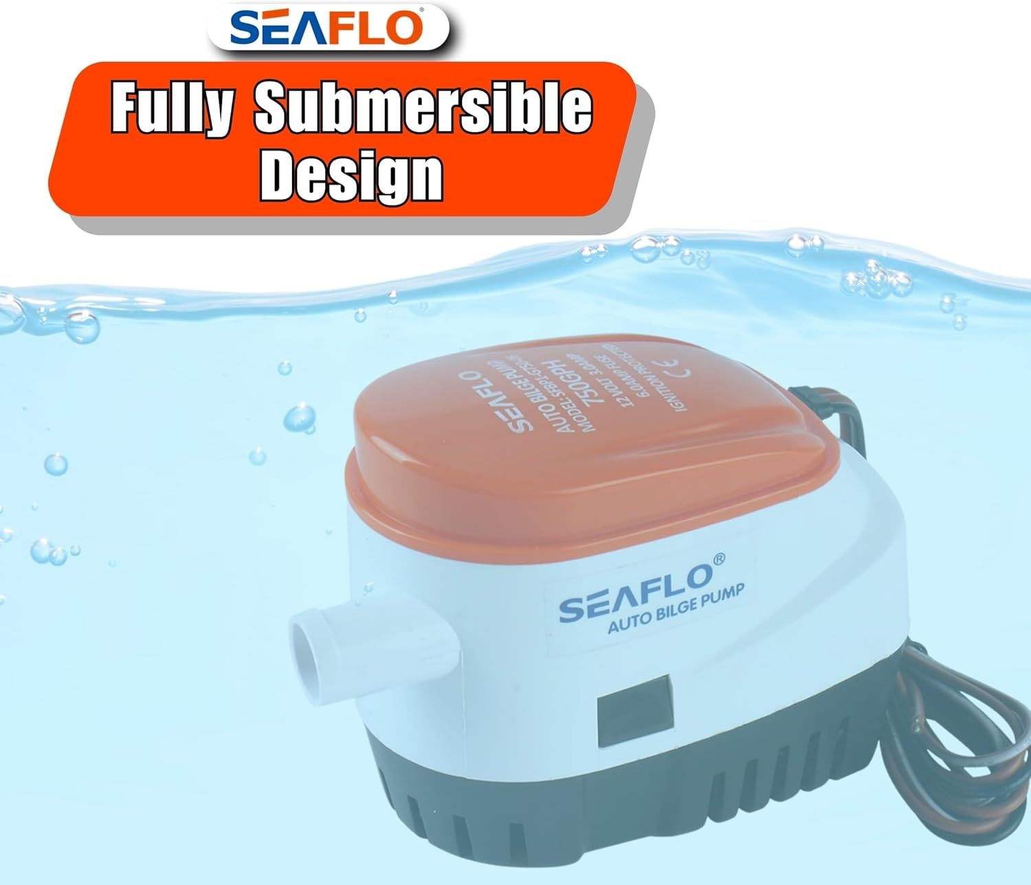 SEAFLO Automatic Submersible Boat Bilge Water Pump 12V Auto with Float Switch-New 750Gph 4 Year Warranty!