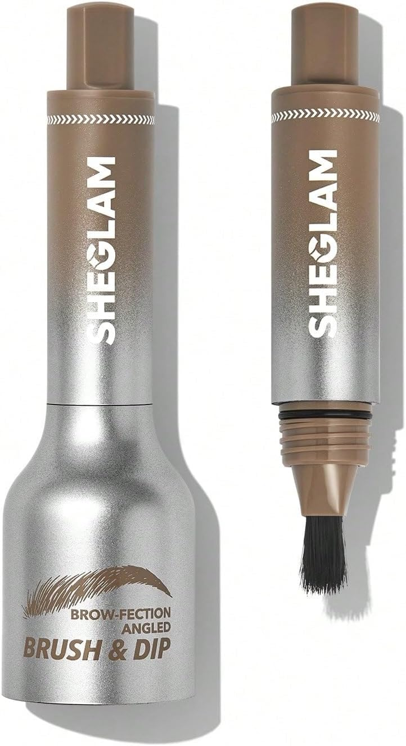 SHEGLAM Brow-Fection Angled Brush & Dip Upgraded Microblading Eyebrow Pen Long Lasting Waterproof Easy to Color-Ash