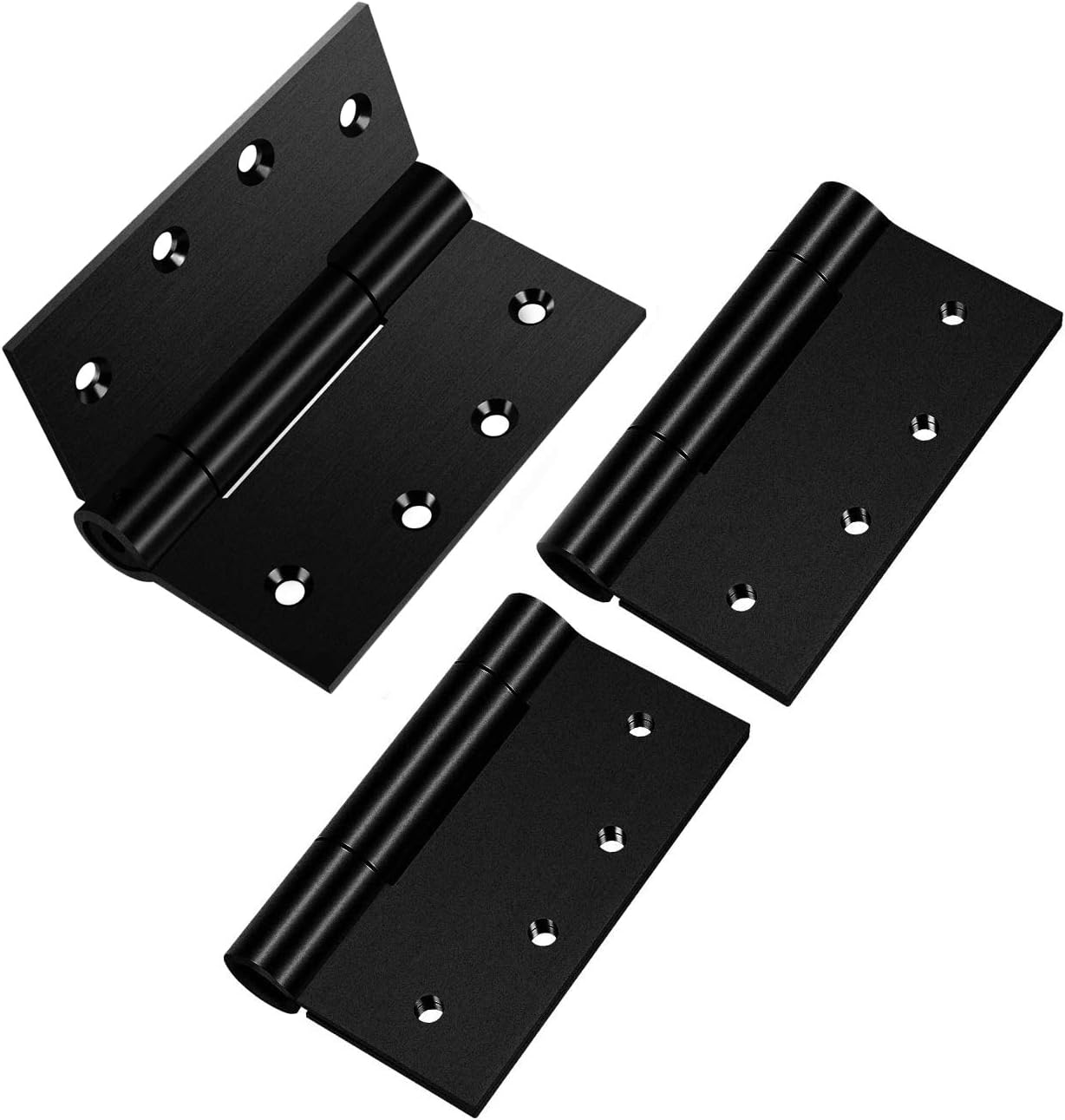 3Pcs 4'' Self-Closing Stainless Steel Door Hinge Spring Door Hinge Heavy-Duty Square Thickness 3Mm (4Inch, Silver) image number 2