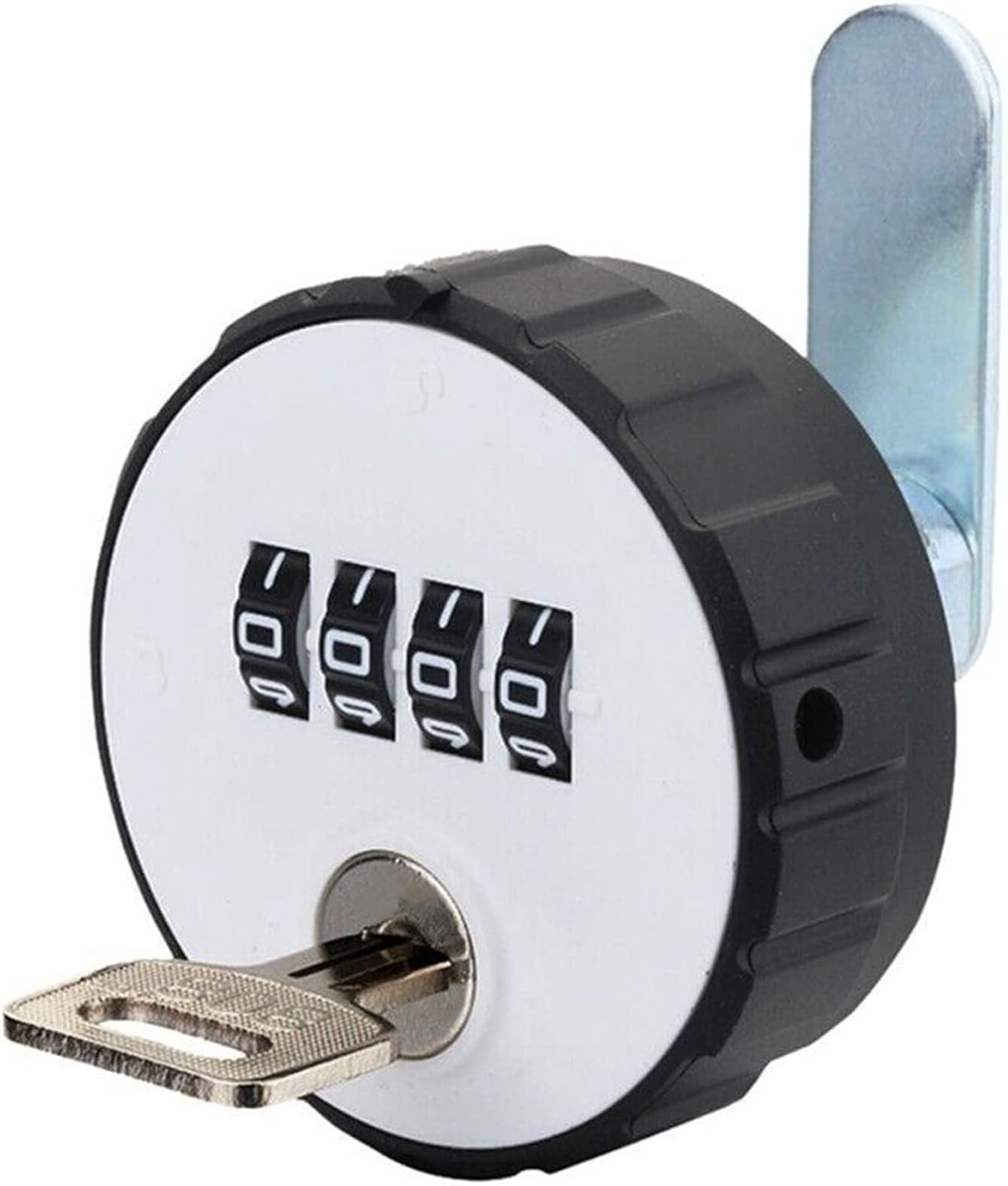 Maizoon Combination Cabinet Cam Lock 4 Digital Resettable round Padlock with Keys Password Retrieval Hardware Weatherproof Drawer Door Anti-Theft for Furniture Box Locker 20Mm
