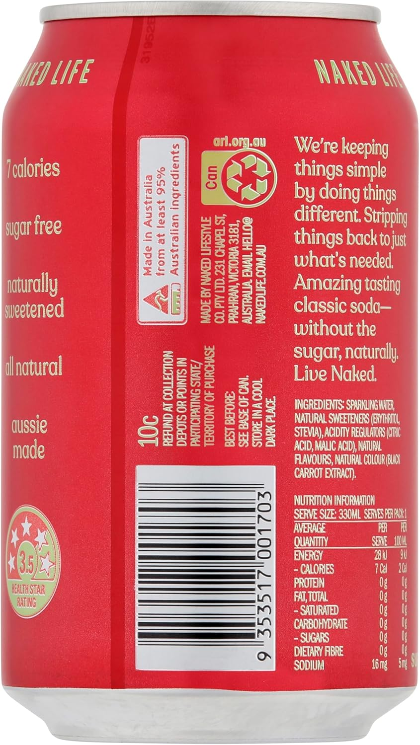 Naked Life Raspberry 330Ml X 12 image number 2