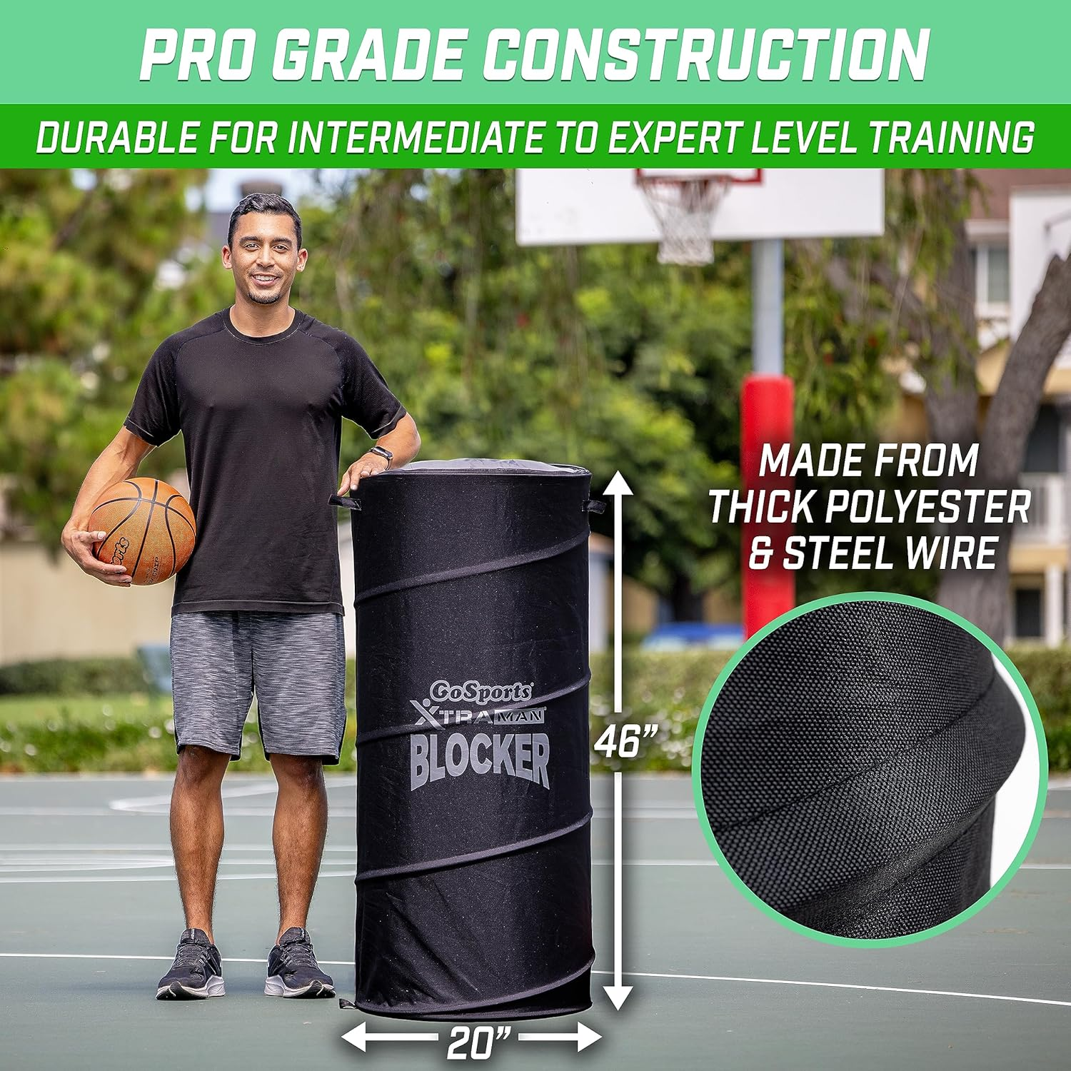 Gosports XTRAMAN PRO 46" XL Pop up Defender 3 Pack - Heavy Duty Multi-Sport Blocking Dummy - Training Equipment for Basketball, Football, Soccer and More image number 3