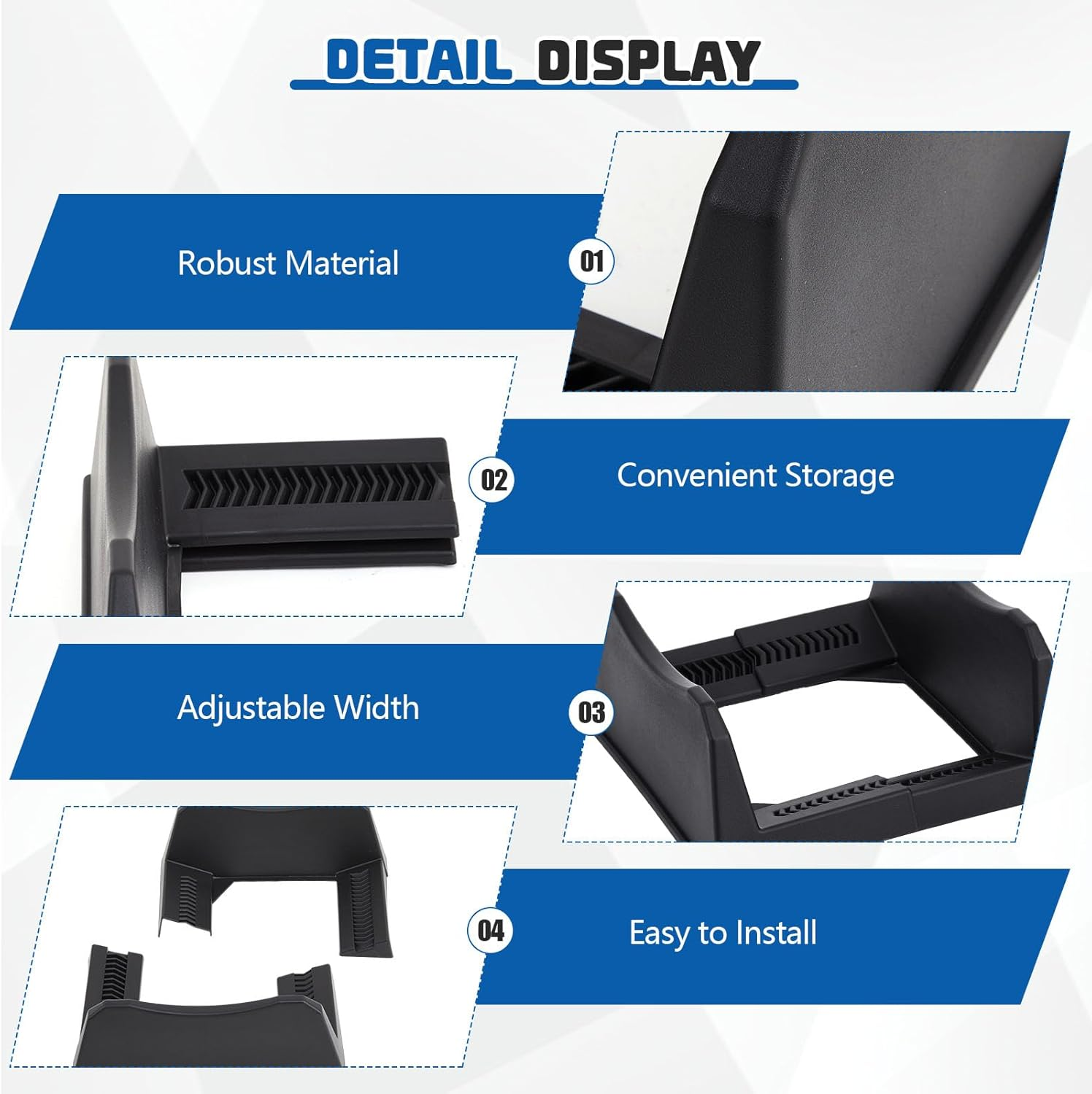 Colingmill 4 Pcs Car Tire Display Stand Wheel Display Rack Adjustable Width Rim Storage Wheel Rim Holder Tyre Stand Base Tire Tray Base for Exhibition Shop Garage Trade Show, Black image number 4