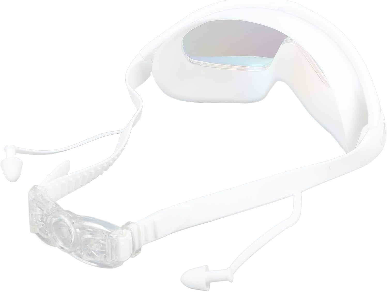 Swimming Goggles, Diving Glasses Dancing Glasses Waterproof PC and Silicone Lightweight Water Sports (White)
