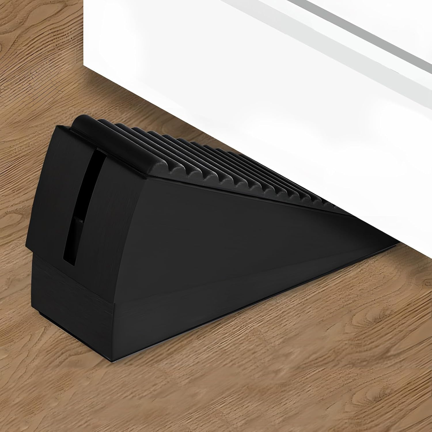 Sekonow Large Door Stopper - Heavy Duty Door Stop Wedge Stainless Steel Rubber Door Stoppers for Bottom of Door, 2.8In Tall Adjustable Doorstop Suits Any Heavy Door, Black image number 6