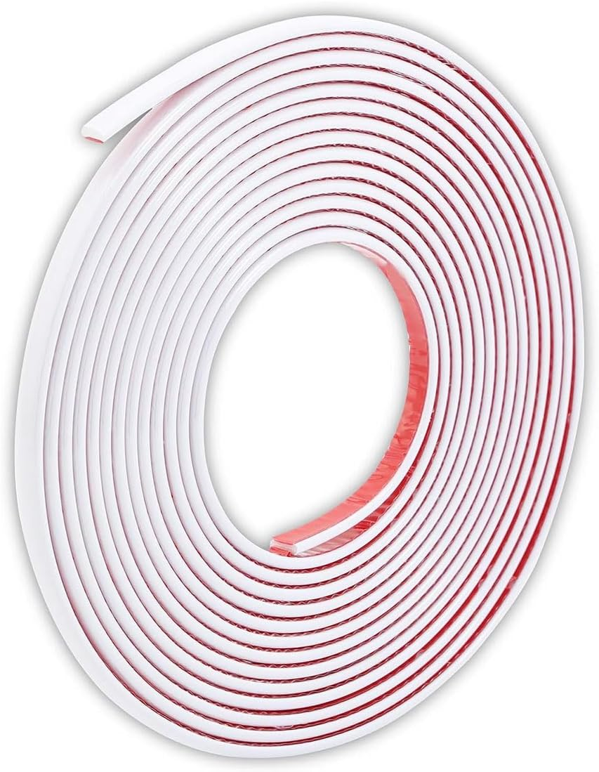 White Self Adhesive 3D Wall Edging Strip Peel and Stick Trim Seam Wall Sticker Decor Tape Decorative for Ceiling/Corner/Mirror/Furniture/Door/Wardrobe/Home and Auto Decor (0.8CM*5M/0.31IN*16.4FT) image number 2