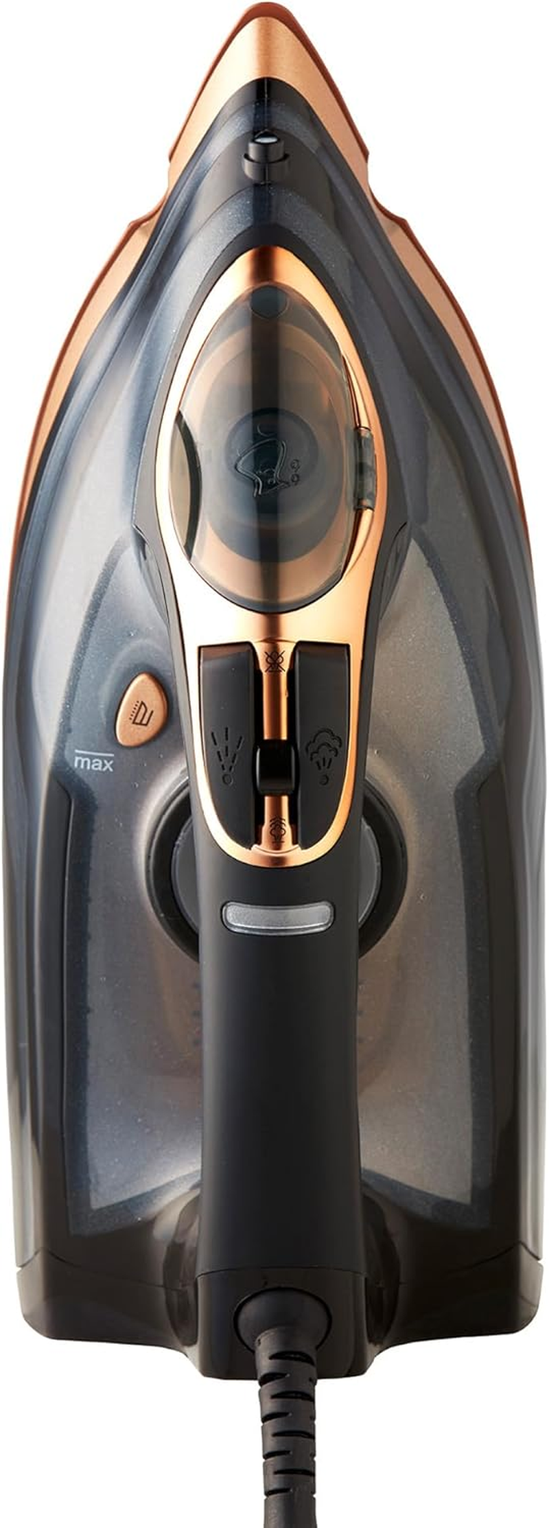 Russell Hobbs Powersteam Ultra Copper Iron, RHC560, 350Ml Water Tank, Vertical Steam Function, Non-Stick, Black and Copper image number 1