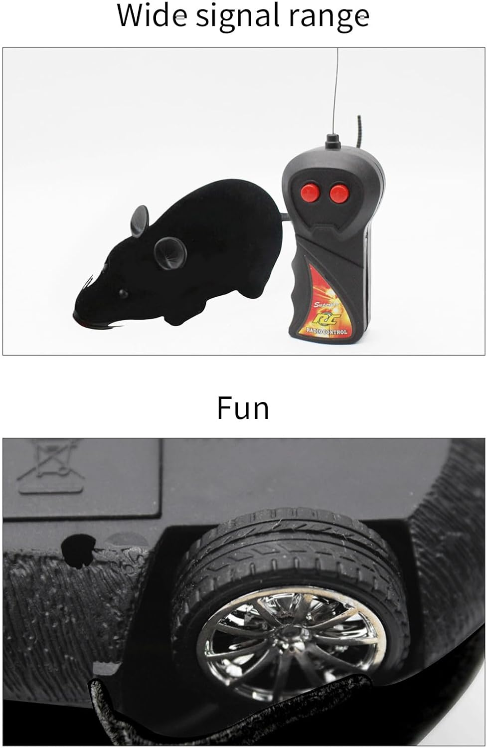 SVCEQZE Remote Control Mice Cat Toy,Flocking Remote Control Mice - Prank Stuff Interactive Pet Supply for Home Training Exercise Bedroom Indoor Dogs Travel Family Daily Living Room image number 1