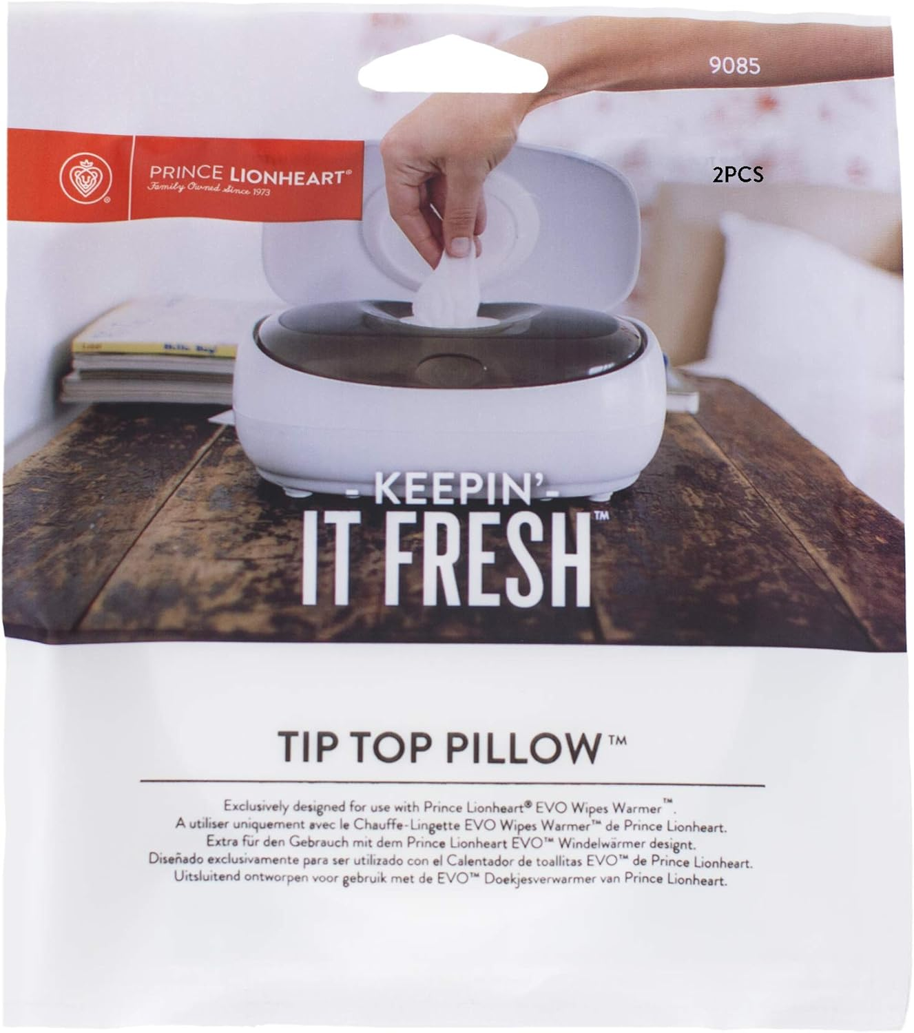 Prince Lionheart Tiptop Pillow | 2 Sealed Tiptop Pillows per Pack | Designed for Use with Prince Lionheart&rsquo;S EVO&reg; Wipes Warmer | Keeps Top Wipes Fresh & Moist
