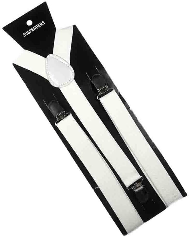 Mens Women Adjustable Elastic Suspenders Y-Shaped Clip on Unisex Braces Solid Colour - Black image number 3