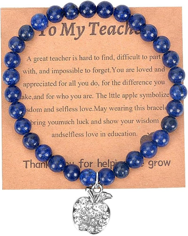 Teacher Gifts Bracelet for Men Women Thank You Gifts for Teachers Beaded Bracelets for Men Christmas Birthday Gifts for Teacher Appreciation Retirement Gift Bracelet image number 4