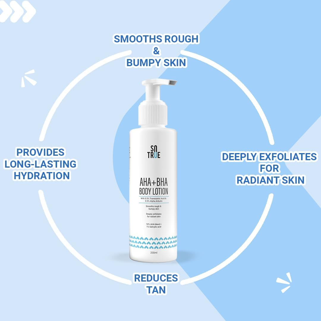 Sotrue AHA + BHA Body Lotion with 10% AHA Blend & 1% Salicylic Acid, Deeply Exfoliates for Dry Radiant Skin, Body Lotion for Women & Men, for All Skin Types, 200Ml image number 5