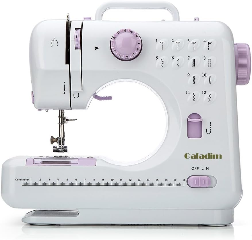 Mini Sewing Machine for Beginner by Galadim - Small Electric Sewing Machines with 2 Speed 12 Built-In Stitch Patterns GD-054-AU-A23
