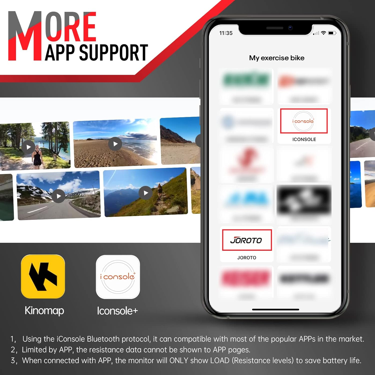 JOROTO X4S Bluetooth Exercise Bike - Indoor Cycling Bike with Readable Magnetic Resistance and Belt Drive Stationary Bikes (330 Pounds Capacity) image number 4